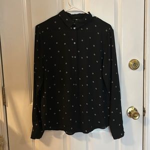 H&M Black Printed Button Down